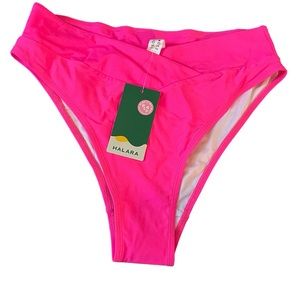 Halara Criss Cross Sporty Cheeky Bottoms, Hot Pink, NWT
